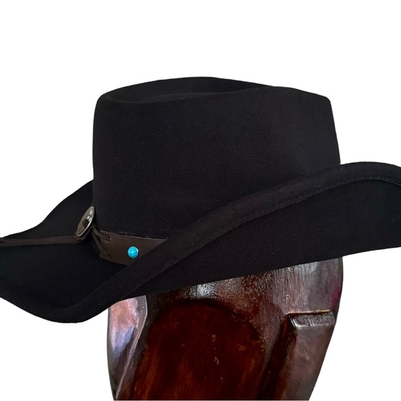 FRYE Womens Western Cowgirl Rodeo Boho Felt Tussle Studs   Hat NWT - Picture 2 of 9